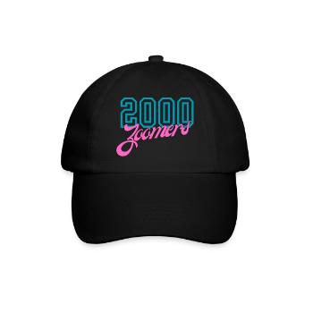 2000 Zoomers Sommer Nostalgie Typografie - Baseballkappe - Schwarz/Schwarz - Vorne