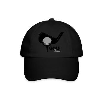 golf team - Baseballkappe - Schwarz/Schwarz - Vorne