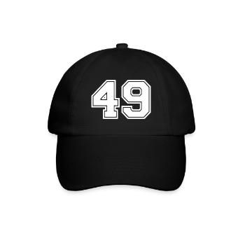 Number 49 - Baseball Cap - black/black - Front