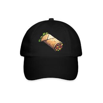 Burrito Pixel Icon - Baseball Cap - black/black - Front