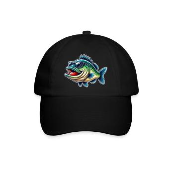 Perch fishing - Baseball Cap - black/black - Front