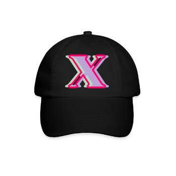 Multicolored letter x - Baseball Cap - black/black - Front