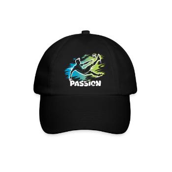 Passion – Conception de ballons de football pour de vrais footballeurs - Casquette classique - noir/noir - Devant