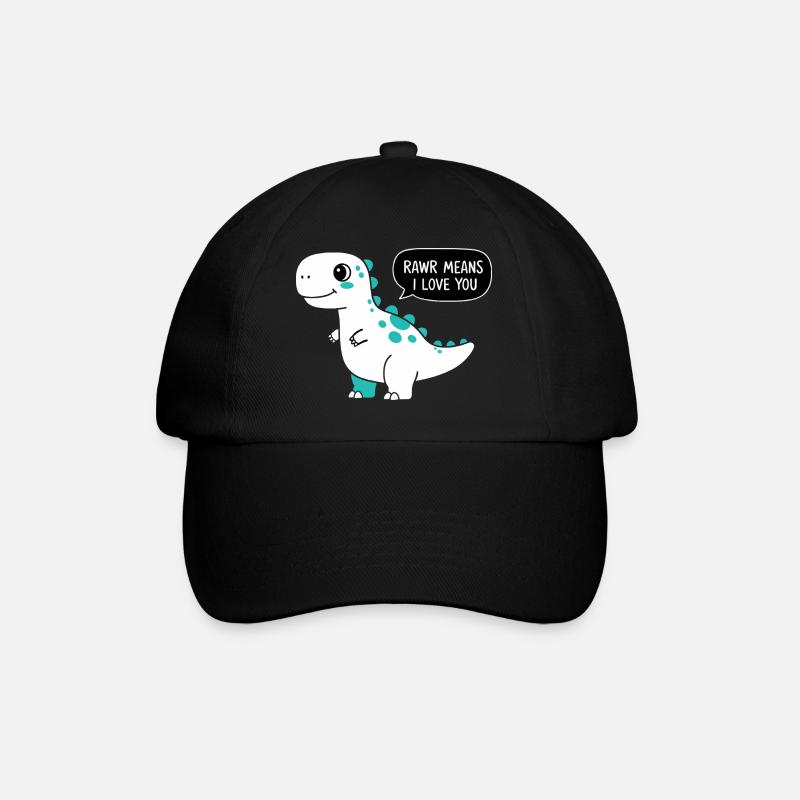 Rawr bedeutet, dass ich dich liebe - Baseballkappe - Schwarz/Schwarz
