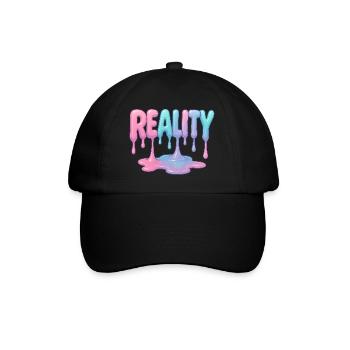 Réalité - Police pastel dégoulinante - Casquette classique - noir/noir - Devant