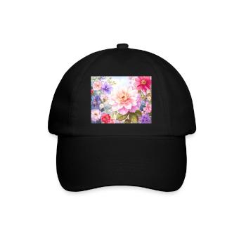 Pastel Flowers for Spring Clothing - Baseball Cap - black/black - Front