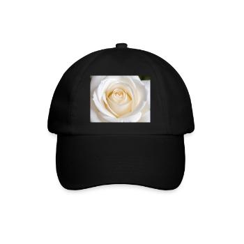 Sleek White Rose for Printing - Baseball Cap - black/black - Front