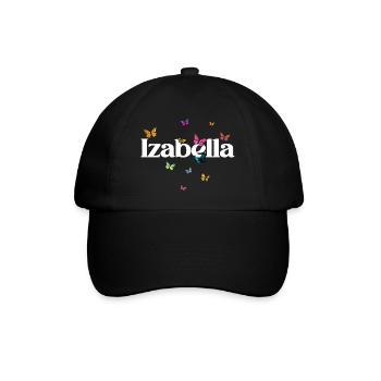 Beau prénom de fille avec des papillons IZABELLA - Casquette classique - noir/noir - Devant