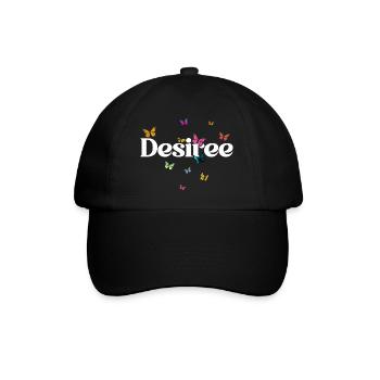 Beautiful girl's name with butterflies DESIREE - Baseball Cap - black/black - Front