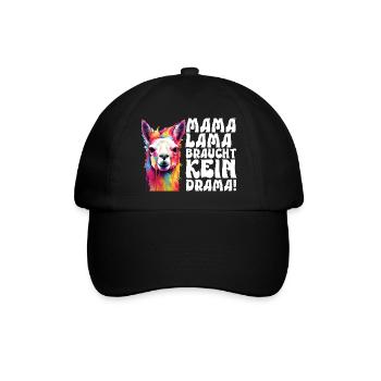 Les futures mamans MAMA LAMA N'A PAS BESOIN DE DRAME - Casquette classique - noir/noir - Devant