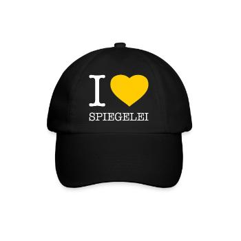 I love Spiegelei - Baseballkappe - Schwarz/Schwarz - Vorne