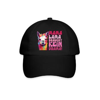Les futures mamans MAMA LAMA N'A PAS BESOIN DE DRAME - Casquette classique - noir/noir - Devant