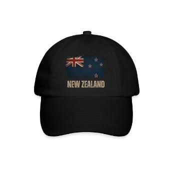 Grunge New Zealand flag - Baseball Cap - black/black - Front