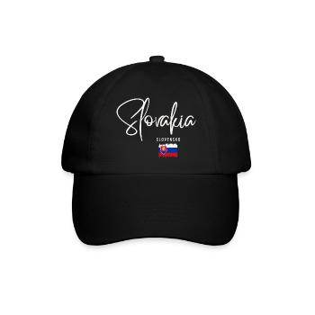 Slowakische Wurzeln, ich liebe die Slowakei - Baseballkappe - Schwarz/Schwarz - Vorne