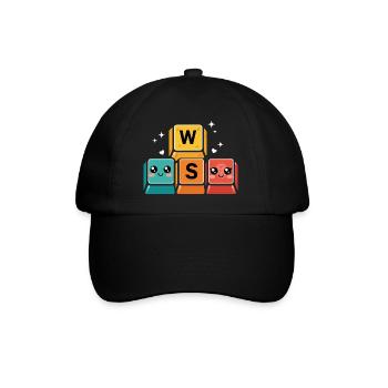 WASD Keys Funny Gamer Gift - Baseball Cap - black/black - Front