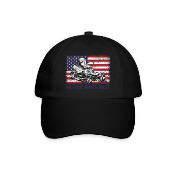 Father Mows Best - Baseball Cap - black/black - Front