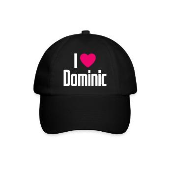 I Love Dominic Pink Heart I Love Dominic - Baseball Cap - black/black - Front