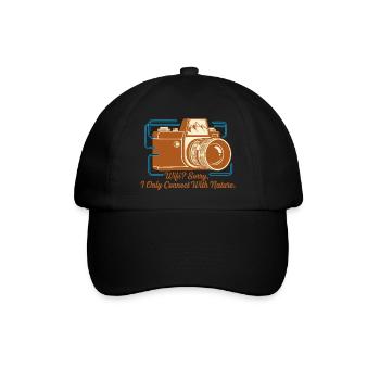 Natur statt WLAN - Baseballkappe - Schwarz/Schwarz - Vorne