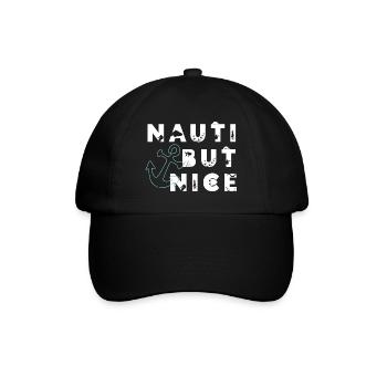 Nauti mais gentil – Cadeau de jeux de mots à la voile - Casquette classique - noir/noir - Devant