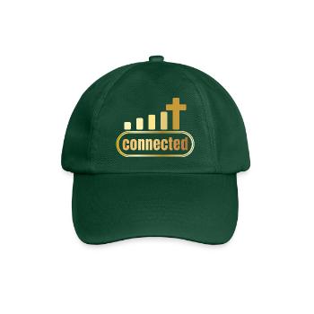 Connected - cross - gold - christian - Baseball Cap - bottle green - Front