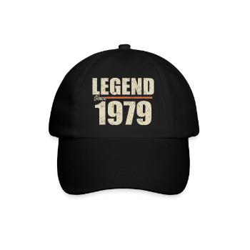 Geburtstag 1979 | Legende seit 1979 - Baseballkappe - Schwarz/Schwarz - Vorne