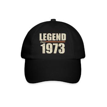 Geburtstag 1973 | Legende seit 1973 - Baseballkappe - Schwarz/Schwarz - Vorne