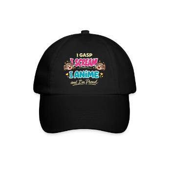 Anime-fangirl Schreit Anime-reaktion - Baseballkappe - Schwarz/Schwarz - Vorne