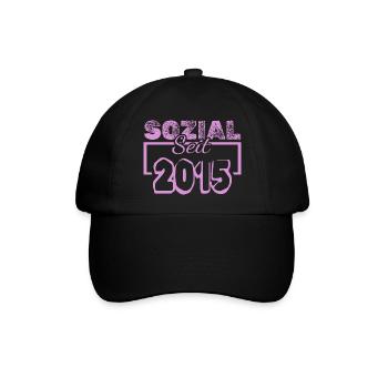 Sozial Seit 2013 Pink - Baseballkappe - Schwarz/Schwarz - Vorne