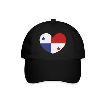 Drapeau du cœur du Panama - Casquette classique - noir/noir - Devant
