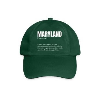 Maryland Flag Power Motif - Baseball Cap - bottle green - Front