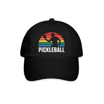 Silhouette du coucher de Pickleball - Casquette classique - noir/noir - Devant