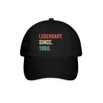 Legendär seit 1980 - Baseballkappe - Schwarz/Schwarz - Vorne