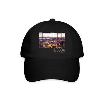 Lisbon Portugal Sunset Skyline Souvenir - Baseball Cap - black/black - Front