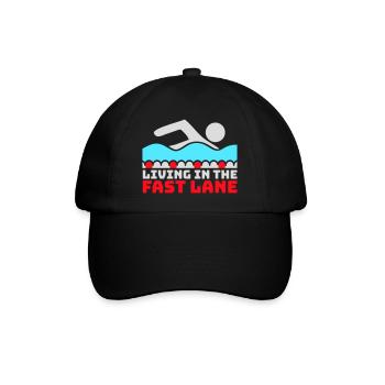 La vie dans la piscine flottante à toute vitesse, drôle de diction - Casquette classique - noir/noir - Devant