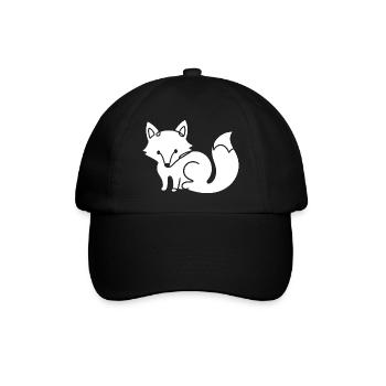 Fuchs Silhouette – Waldtier Minimal Motiv - Baseballkappe - Schwarz/Schwarz - Vorne