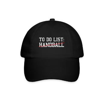 Sport To Do List Handball - Baseballkappe - Schwarz/Schwarz - Vorne