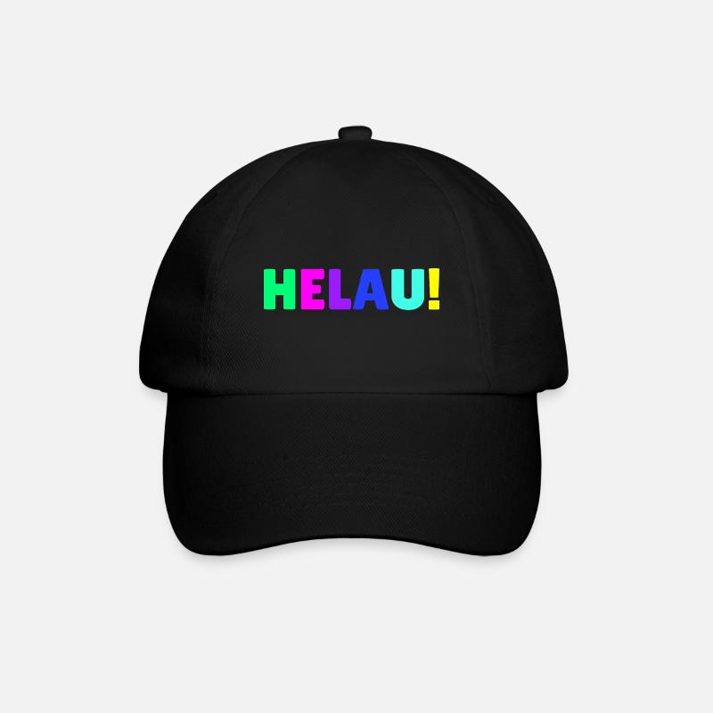 Helau Fasching Kostüm Karneval Verkleidung - Baseballkappe - Schwarz/Schwarz