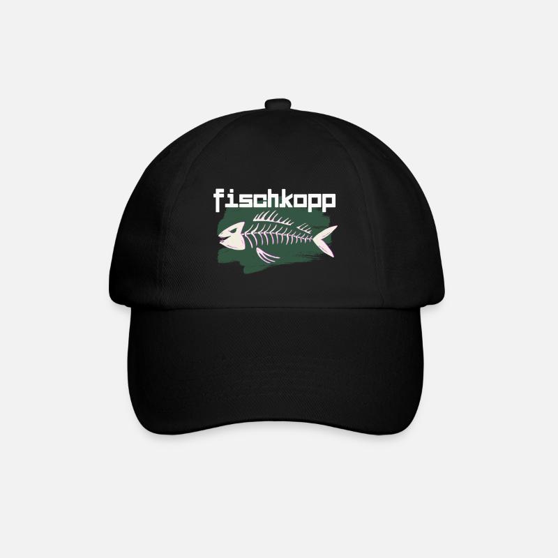 fischkopp - Baseballkappe - Schwarz/Schwarz