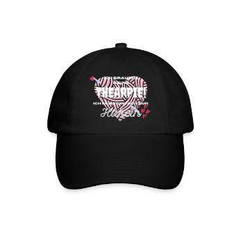 Ich brauche keine Therapie, ich muss nur häkeln - Baseballkappe - Schwarz/Schwarz - Vorne