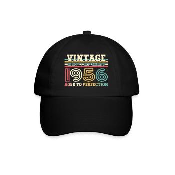 Septembre Né 1956 Cadeau du 66e anniversaire - Casquette classique - noir/noir - Devant
