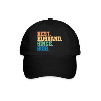 Bester Ehemann seit 2012, Geschenk zum 11-jährigen Jubiläum - Baseballkappe - Schwarz/Schwarz - Vorne
