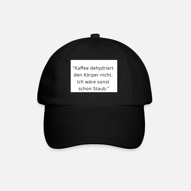 Kaffee Zitat - Baseballkappe - Schwarz/Schwarz