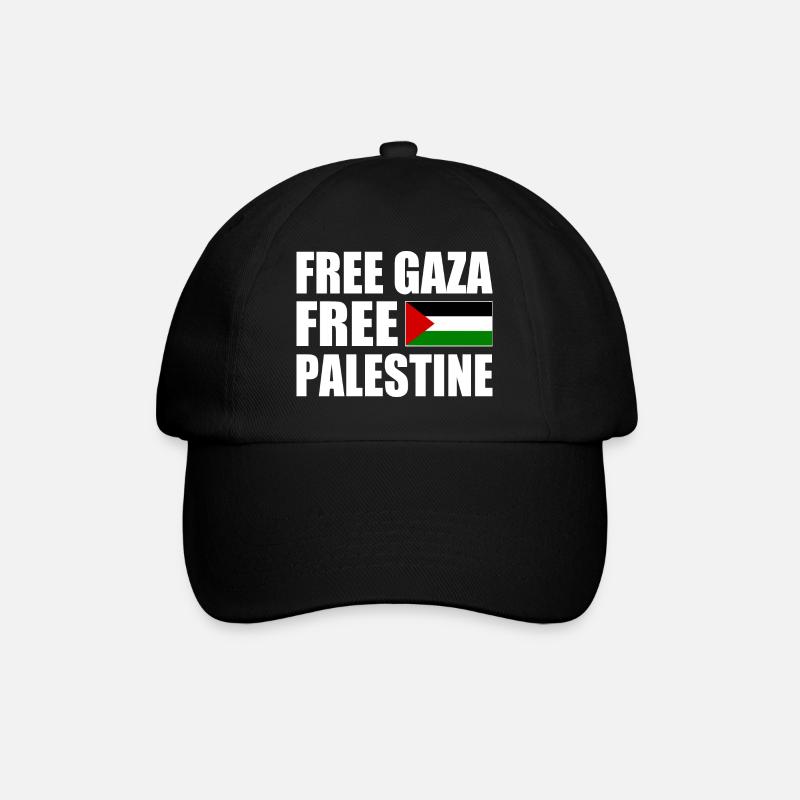 Free palestine - Baseballkappe - Schwarz/Schwarz