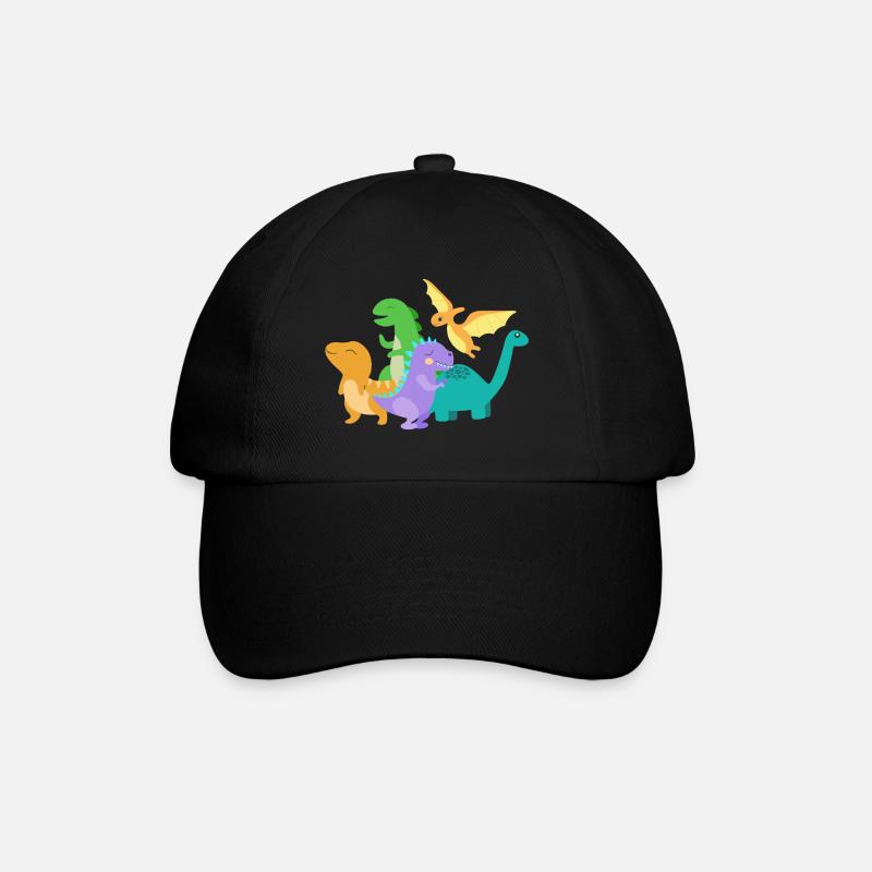 Dino Dinosaurus - Baseballkappe - Schwarz/Schwarz