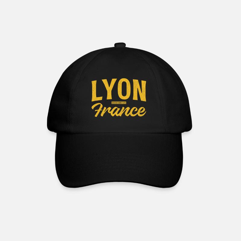Lettrage rétro Lyon - Casquette classique - noir/noir