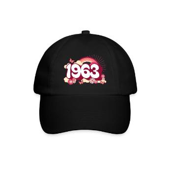 Retro 1963 Fête Anniversaire Femme 60 Ans - Casquette classique - noir/noir - Devant