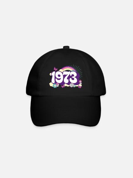 Retro 1973 Fête Anniversaire Femme 50 Ans - Casquette classique - noir/noir