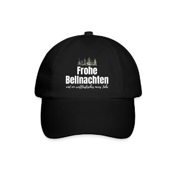 Hund Hunde Weihnachten - lustiger Weihnachtsspruch - Baseballkappe - Schwarz/Schwarz - Vorne