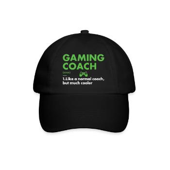Gamer Coach Definition Gaming - Baseballkappe - Schwarz/Schwarz - Vorne