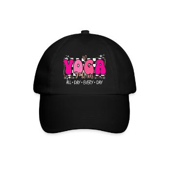 Mom Yoga Fan Mom Loves Yoga - Baseball Cap - black/black - Front